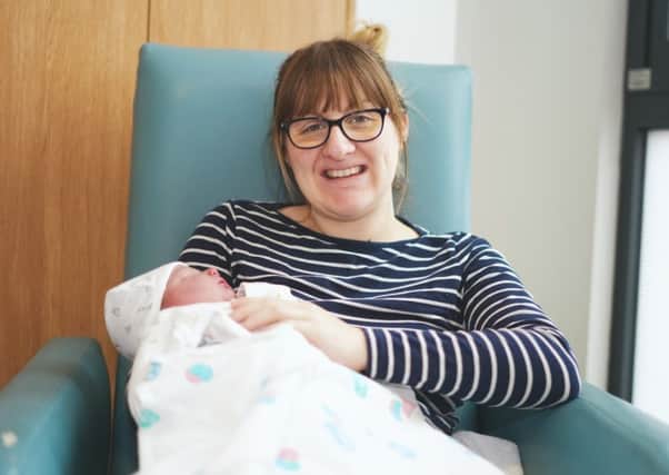 Mum Samantha Appleby with her new-born son, Seth, at Kings Mill Hospital.