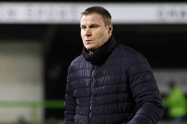 Picture by Gareth Williams/AHPIX.com; Football; Sky Bet League Two; Forest Green Rovers v Mansfield Town; 29/01/2019  KO 19:45; The New Lawn; copyright picture; Howard Roe/AHPIX.com; Stags boss David Flitcroft ahead of kick-off at Forest Green Rovers