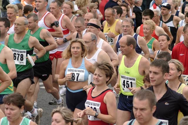 2003: A fabulous bygone shot of runners taking part in the Mansfield Half Marathon. Are you on this picture?