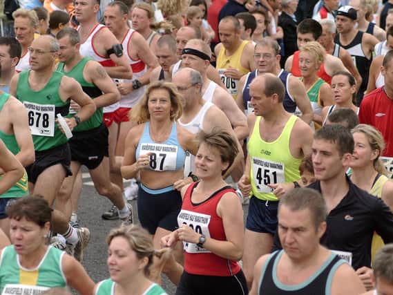 2003: A fabulous bygone shot of runners taking part in the Mansfield Half Marathon. Are you on this picture?