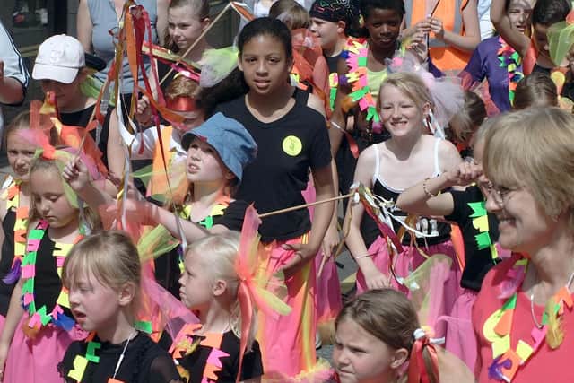 2003: These children are taking part in the Mansfield Schools Festival. Did you take part in this event?