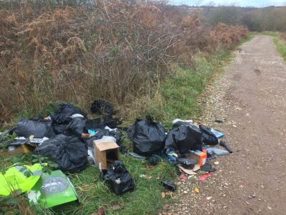 A large amount of waste, including general waste and car parts, was found fly tipped in Newlands Road, Mansfield, on December, 4, 2017.