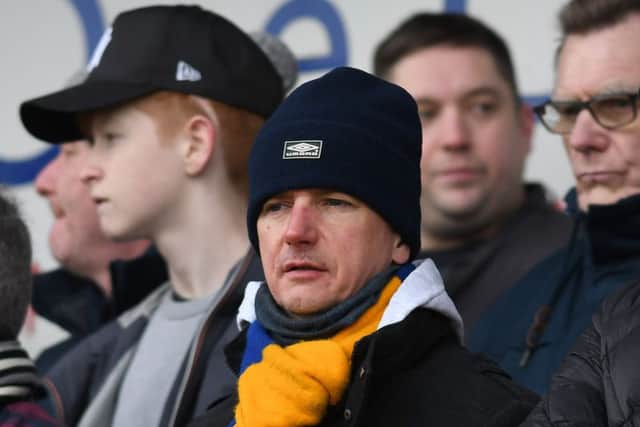 Mansfield Town fans ahead of the match against Macclesfield Town.