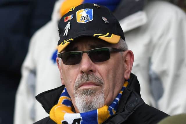 Mansfield Town fans ahead of the match against Macclesfield Town.