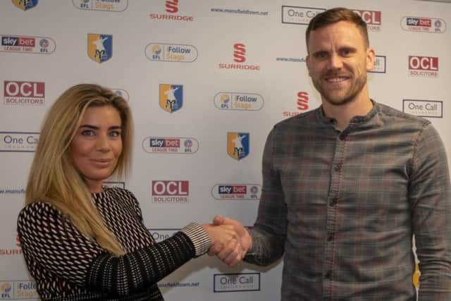 Stags CEL Carolyn Radford welcomes new signing Ben Turner.