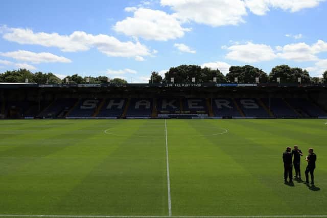 BURY, ENGLAND - JULY 16:  A general view of Gigg Lane during the pre season friendly game between Bury and Huddersfield Town at Gigg Lane on July 16, 2017 in Bury, England. (Photo by Clint Hughes/Getty Images)