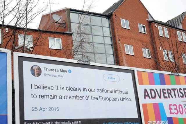 Theresa May Brexit billboard.