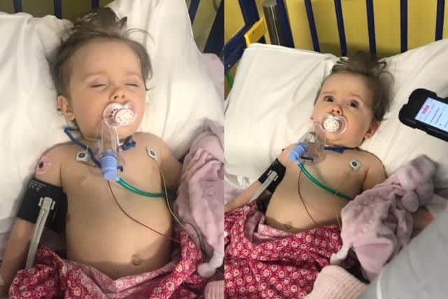 At Christmas Sienna had to have heart surgery at Leicester Glenfield hospital to close a hole she had in her heart.