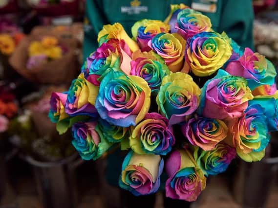 Mansfield and Kirkby Morrisons selling rainbow LGBTQ+ roses this Valentine's Day