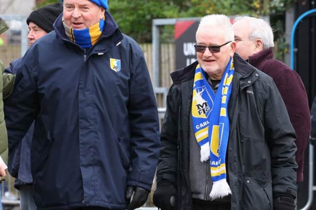 Mansfield Town fans at Newport ahead of kick-off.
