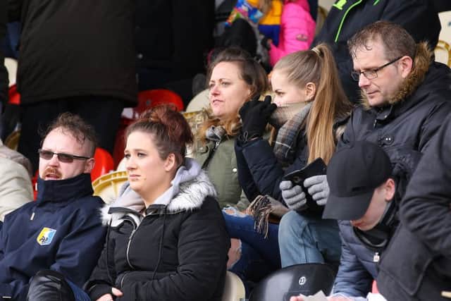 Mansfield Town fans at Newport ahead of kick-off.