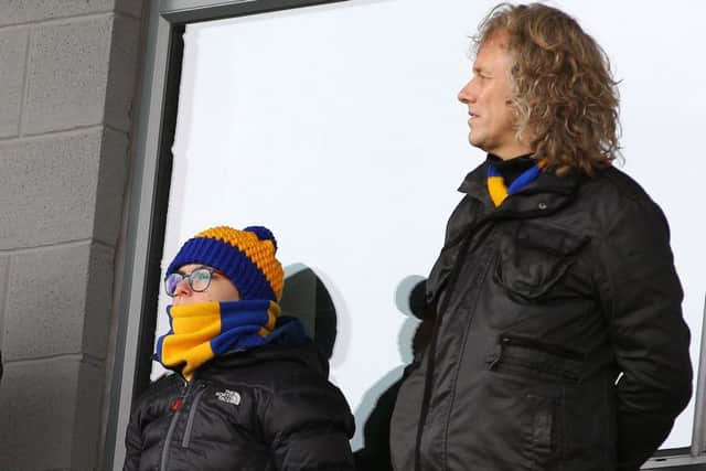 Mansfield Town fans at Newport ahead of kick-off.