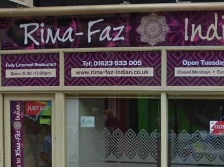 Rima-Faz Indian, Leeming Street, Mansfield, NG18 1NE, tel. 01623 422220, website: www.rima-faz.co.uk. "Definitely recommend to anyone wanting a date night,"said one diner.