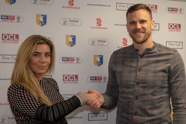 Stags CEL Carolyn Radford welcomes new signing Ben Turner.