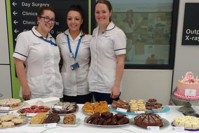 The radiology team raising almost 1,000 just from one cake sale.