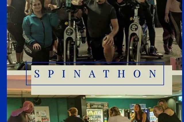 Cyclists at Pure Gym Mansfield peddled their way to a total of 600  for a Sutton woman with cancer.