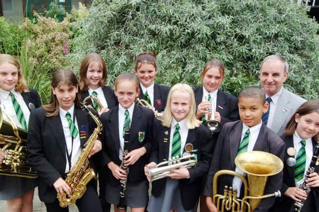 A smiley group shot featuring the Ravensdale School Band in Mansfield. Did you go to this school?