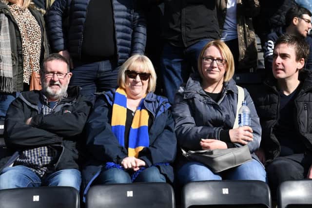 Mansfield Town fans at Notts County ahead of kick-off.