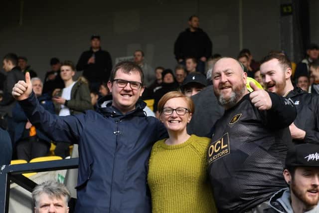 Mansfield Town fans at Notts County ahead of kick-off.