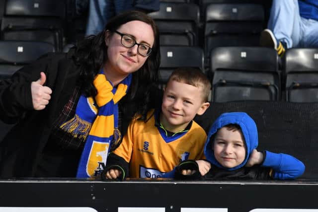 Mansfield Town fans at Notts County ahead of kick-off.