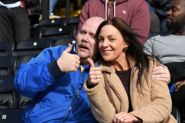 Mansfield Town fans at Notts County ahead of kick-off.