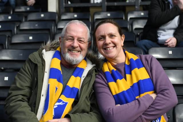 Mansfield Town fans at Notts County ahead of kick-off.