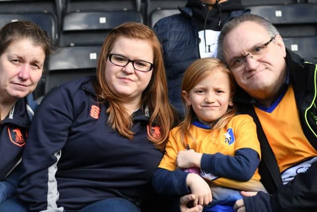 Mansfield Town fans at Notts County ahead of kick-off.