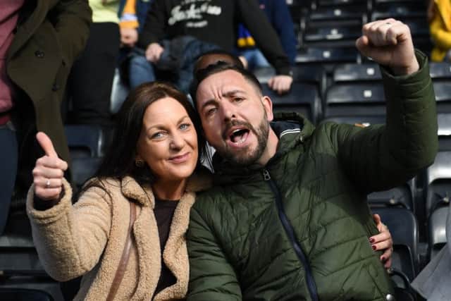 Mansfield Town fans at Notts County ahead of kick-off.