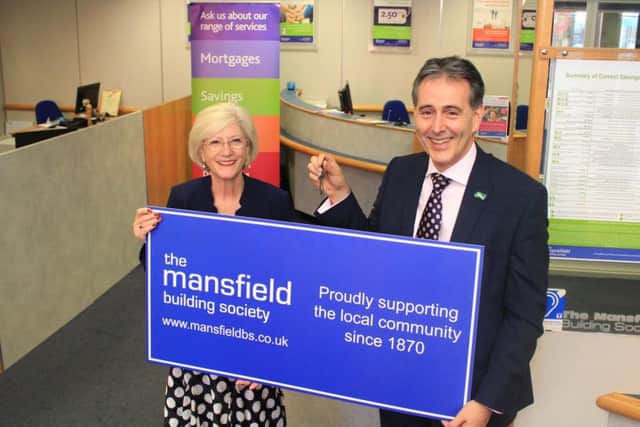 Mayor Kate Allsop with Gev Lynott, Chief Executive and Director. of the Mansfield Building Society