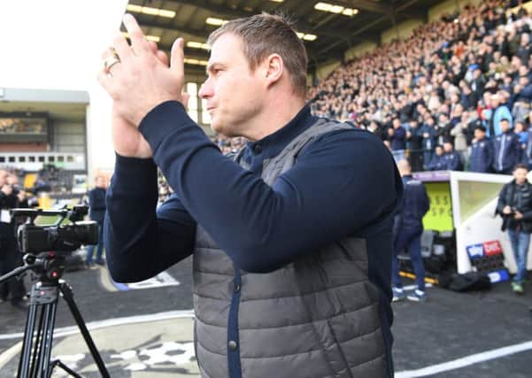 Picture by Howard Roe/AHPIX.com;Football;Skybet; 
Notts County v Mansfield Town
16/2/2019  KO 1.00pm; Meadow Lane;
copyright picture;Howard Roe;07973 739229

Stag's David Flitcroft before the kick off
