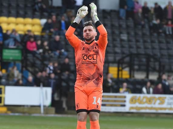Jordan Smith applauds the Stags fans before the defeat at Notts County
