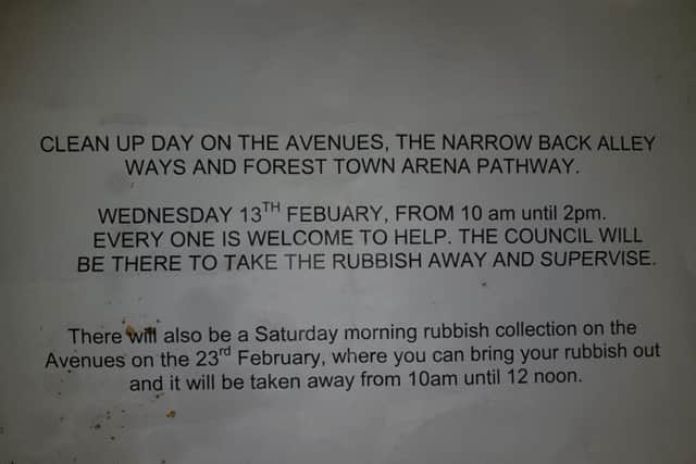The flier, claiming to be from Mansfield District Council.