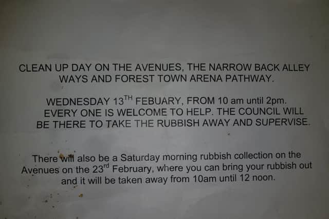 The flier, claiming to be from Mansfield District Council.