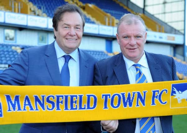 Mansfield Town chairman John Radford with ex Stags boss Steve Evans.