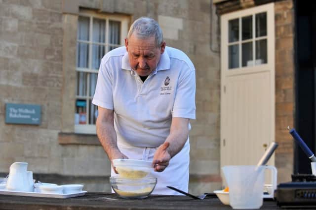 Vegan pancake cooking demonstration with David Carter of Welbeck School of Artisan Food
