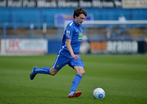 Jake Picton, pictured here during his Gainsborough Trinity days, scored the only goal of the game for Pontefract in the 1-0 win over AFC Mansfield