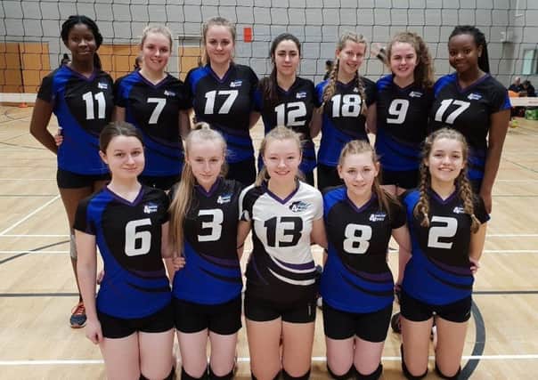 The triumphant Ashfield School U16 girls volleyball team.