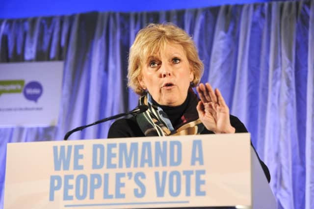 People's Vote event held at Victoria Hall in Sheffield
Anna Soubry MP speaking at the event