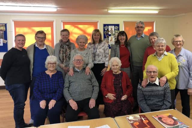 Trustees Charlene Burton-Betts and Coun Joyce Bosnjak with members of the new memory cafe at Mansfield Woodhouse.