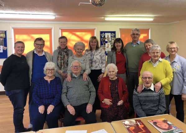 Trustees Charlene Burton-Betts and Coun Joyce Bosnjak with members of the new memory cafe at Mansfield Woodhouse.