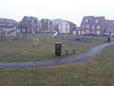The children's parknear Woodlark Close was set on fire deliberately by young people, according to the force.