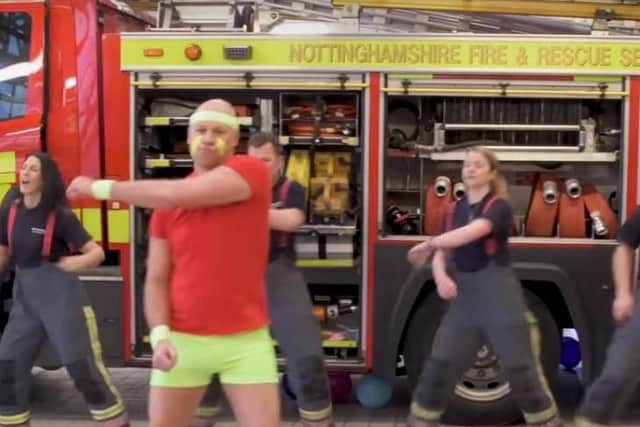 The video features staff from both Nottinghamshire Fire and Rescue Service and Nottinghamshire Police