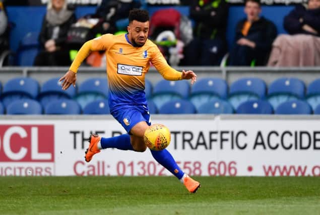 Mansfield Town's Nicky Ajose: Picture by Steve Flynn/AHPIX.com, Football: Skybet League Two  match Mansfield Town -V- Tranmere Rovers at One Call Stadium, Mansfield, Nottinghamshire, England on copyright picture Howard Roe 07973 739229