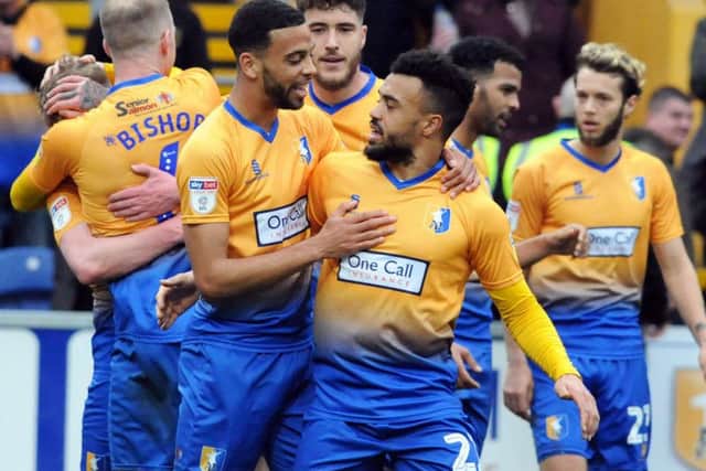 The Stags celebrating in the first half