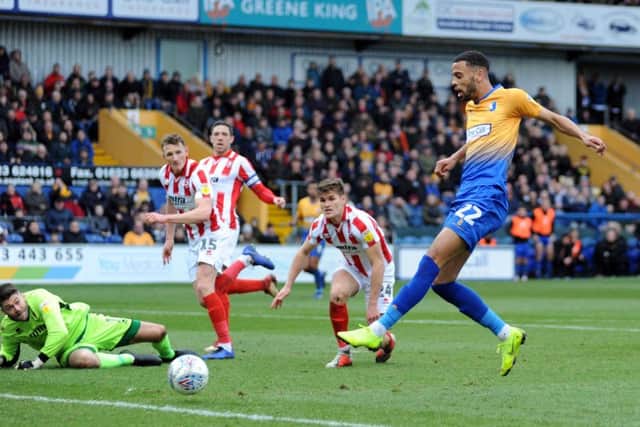 CJ Hamilton scores his first goal in the first half.