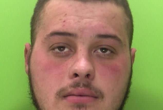 Swain, 19, of Mansfield Woodhouse, admitted 3 breaches of a criminal behaviour order, handling stolen goods, possession of an offensive weapon, possession of a bladed article & driving while disqualified and was jailed for a year.