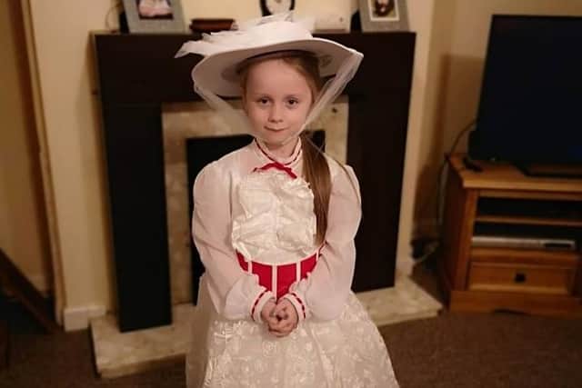 Evie Cresswell, aged 7, who goes to Blidworth Oaks Primary, dressed up as Mary Poppins.