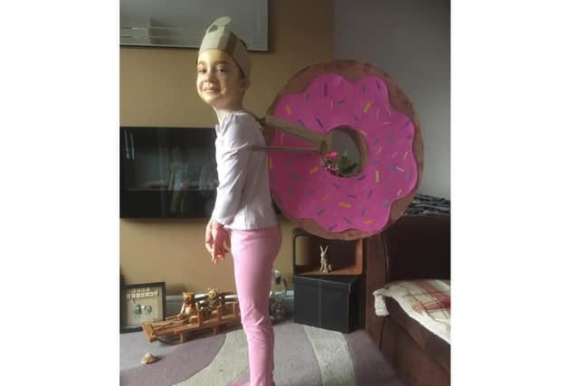 Lillie-Grace Salmon, aged 7,  from Rainworth as Norman the Slug with the silly shell.
