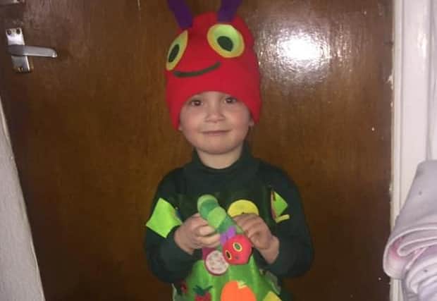 Ella Salmon, aged three, from Rainworth as The Very Hungry Caterpillar.