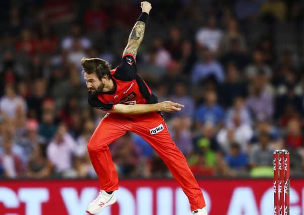 Kane Richardson in action during the Big Bash League match between the Melbourne Renegades and Sydney Thunder. (Photo by Michael Dodge/Getty Images)